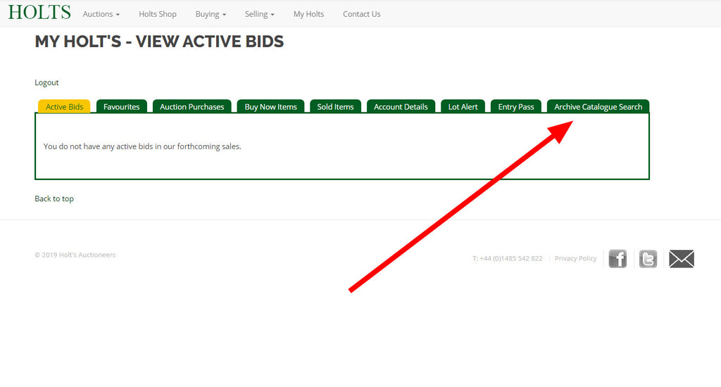 Access to HOLTS Catalogue Archives Holts Shop
